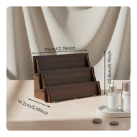 Wooden Card Display Solid Wood Wooden Greeting Card Holder Space Saving Stepped Countertop Organizer for Retail Counter, Office Desk