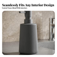 Cylindrical Ribbed Soap Dispenser Lightweight Plastic Soap Dispenser BPA-Free Plastic Safe Cosmo Round Bottle Protection