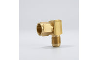 Brass Flare Elbow Right-Angle 90-Degree Flare Elbow Pipe Connector Threaded Corrosion-Resistant for Refrigeration, Tight Areas