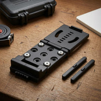 Metal Front Plate Adjustable Belt Tool Holder Mounting Holes Clamp Belt Tool Holder Slotted Cutouts