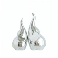 2 Pieces Glazed Elephant Pair Figurines Polished Ceramic Elephant Figurine Reflective Home Decor Matching