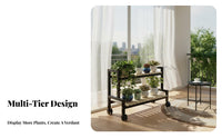 Multi-Tier Plant Stand With Wheels Multi-Tier Flower Shelf Lockable Casters Rolling Plant Stand for Gardeners, Balcony, Living Room, Indoor