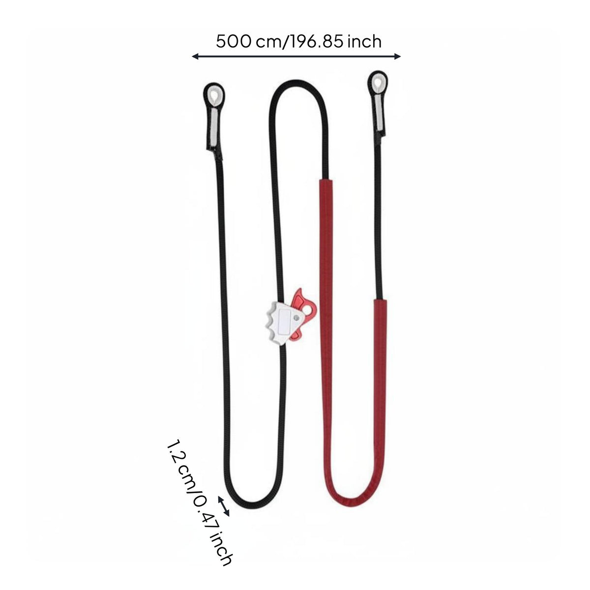 High-Strength Adjustable Fall Protection Lanyard Wear-Resistant Positioning Rope with Buckle Automatic Lock Adjustable Safety Rope for Electricians, Construction Workers, Linemen, Outdoor Work