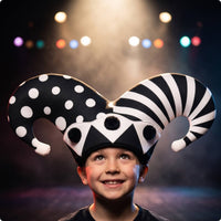 clown Hat with Pom-Poms Festive clown Hat Funny Costume Headpiece for Dress-up, Parties