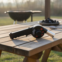 Electric BBQ Air Blower Fast Ignition Portable BBQ Fan Heat-Resistant Electric Fire Blower for Barbecue, Camping