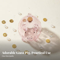 Glass Pig Storage Bottle Cute and Adorable Glass Pig Cash Box Transparent Coin Bank Easy to Clean Piggy Candy Jar Versatile Use