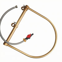 Curved Metal Shampoo Bed Water Circulation Set Gold-Colored Hair-Wash Hose Assembly