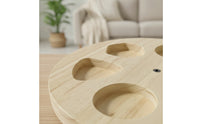 Wooden Feeder with Scratching Pad Rotating Foraging Board Boredom Relief Interactive Feed Puzzle Indoor for Mealtime