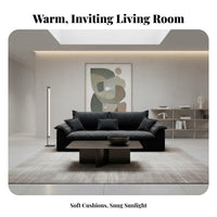 Deep-Seat Straight Sofa Nordic design Living Room Seating Cream Aesthetic Couch for Apartment Dwellers, Homeowners, Lounge Area