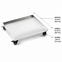 Base for Heavy Planters, Square Metal with 2-Inch Wheels, Rolling Cart 45kg for Indoor Gardening, with Drainage Tray