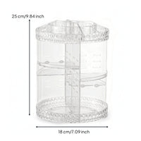 Cosmetic Storage Holder Clear Rotating Organizer Spinning Organizer Multi-Compartment for Makeup Lovers, Dressing Table