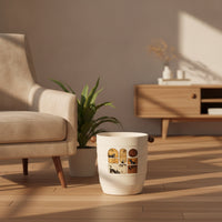 Wastepaper Basket Decorative Trash Can with Side Knobs Large Trash Can with Handles for Office