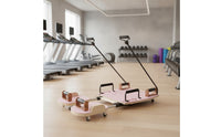 Slimline Pilates Reformer with Resistance Ropes Customizable Home Pilates Bed Compact Fitness Equipment Space-Saving for Adults, Living Room, Small Areas