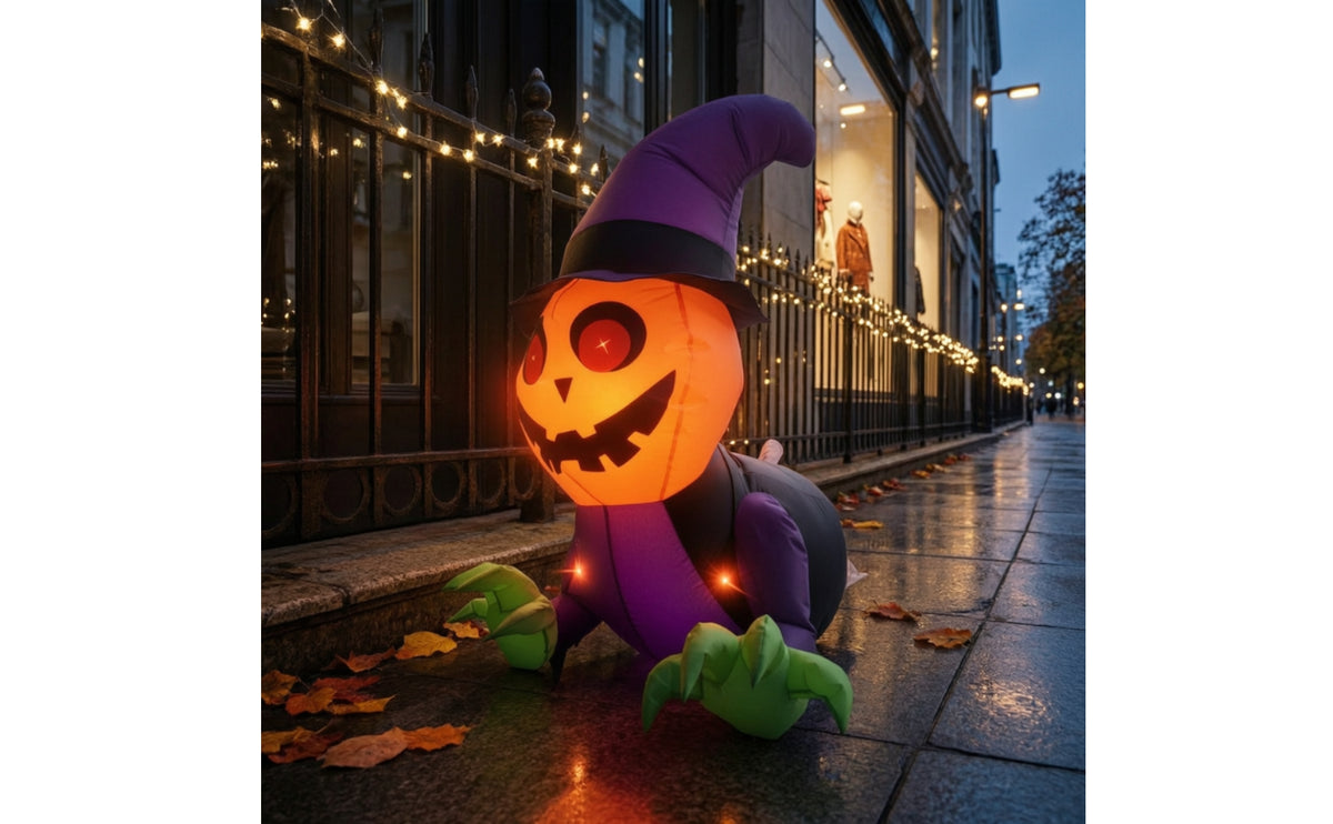 Spooky Halloween Window Decoration Hanging Pumpkin Ghost Decoration Quick Inflation Halloween Inflatable Colorful for Party