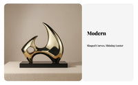 Luxury Accent Piece Modern Geometric Statue Artistic Gift Abstract Art Figurine Artisan-Made for Hotel Lobby, Living Room, Bookshelf
