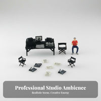 1:64 Scale Film Director Set Collectible 1:64 Scale People Figurine Miniature Movie Filmmaker Miniature Scene Kit Photography