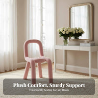 Unique Shape Upholstered Tube Chair Modern Aesthetic Vanity Stool Wavy Backrest Home Furniture Soft & Comfortable for Young Adults, Homeowners, Apartment Dwellers, Bedroom, Makeup Room, Dressing Area, Entryway