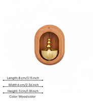 Decorative Entry Indicator Easy Install Door Chime No Drilling Oval Bell Long-Lasting Wood for Entryway, Fridge