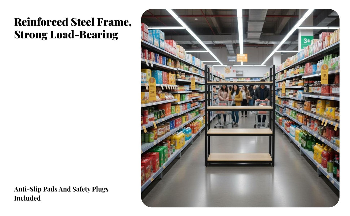 Supermarket Display Rack Adjustable Shelves Supermarket Gondola Shelving Modular Design Gondola Shelving Unit for Retailers, Supermarkets, Living Room