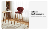 Modern Design Upholstered Bar Stool with supportrest Minimalist design Counter Chair Stable Base Seating Furniture Cushioned Seat for Restaurant Owners, Homeowners, Adults, Cafe, Kitchen, Dining Room