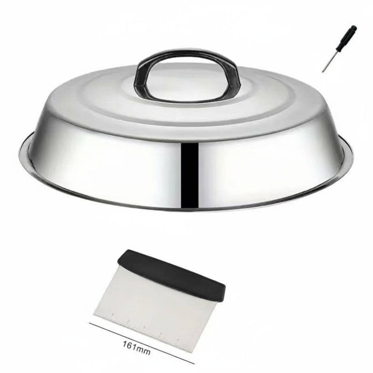 Heat-Resistant Stainless Steel Grill Dome Long-Lasting Cheese Melting Cover Easy to Clean Barbecue Dome Cover Food Grade for Outdoor, Camping