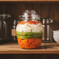 Glass Pickling Jar Clear Design Kimchi Container Versatile Sealed Glass Canister for Kitchen