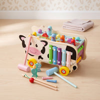 Early-Learning Pounding Bench with Hammer Rainbow Shape Sorter with Pegs Colorful Wooden Shape Sorter Easy-to-Hold for Toddlers, Kids, Daycare