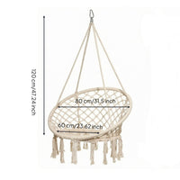Swing Chair with Hardware Kit Cotton Hanging Chair with Hardware Macrame Swing Comfortable Furniture Easy to Assemble