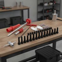 36 Pieces Valve Stem Installation Tool Complete Tire Valve Stem Tool Kit Tubeless Knurled for DIYers, Garage, Roadside Emergency