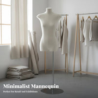 Korean Design Half Body Dress Form with Stand Sturdy Metal Base Female Torso Mannequin Long-Lasting Construction Female Mannequin Body Lightweight for Boutique Owners, Fashion Designers, Window Displays, Boutiques, Retail Shop S, Tailor Shop