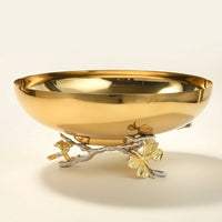 Bowl with Butterfly Base Ornate Gold Metal Bowl Elegant Compote for Vanity