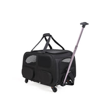Wheeled Pet Carrier with Telescopic Handle Soft-Sided Wheeled Pet Carrier Comfortable Car Rides