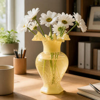 Vintage French Style Ribbed Glass Vase for Hydroponic or Floral Arrangements