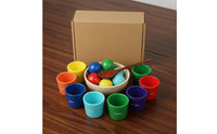 Fine Movement Skills Bead Placing Learning Toy Hand-Eye Coordination Child-Centered Bead Sorting Set Safe Materials Wooden Color Sorting Cup Portable for Preschoolers, Kids, Toddlers, Preschool, Classroom, Homeschool