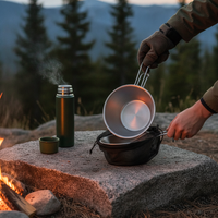 Stainless Steel Sierra Bowl Set for Camping & Outdoor Picnics - Portable Dinnerware with Storage Bag