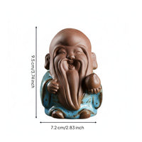 Unique Design Fu Lu Shou Statue Easy to Clean Chinese God of Fortune Figurine Zisha Clay Tea Pet for Collectors, Office Desk, Bookshelf