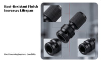 5 Pieces Knurled Grip Telescopic Bit Adapter Square Drive Screwdriver Bit Adapter Black Metal Tool Accessory Retaining Pin
