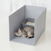 Cat Waste Receptacle Enclosure with Mat Removable Open-Top Waste Receptacle Enclosure Secure Pet Supply for Small Areas