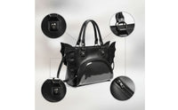 Satchel with Top Handles Goth Tote Bag with Skull Rivets Edgy Purse for Women