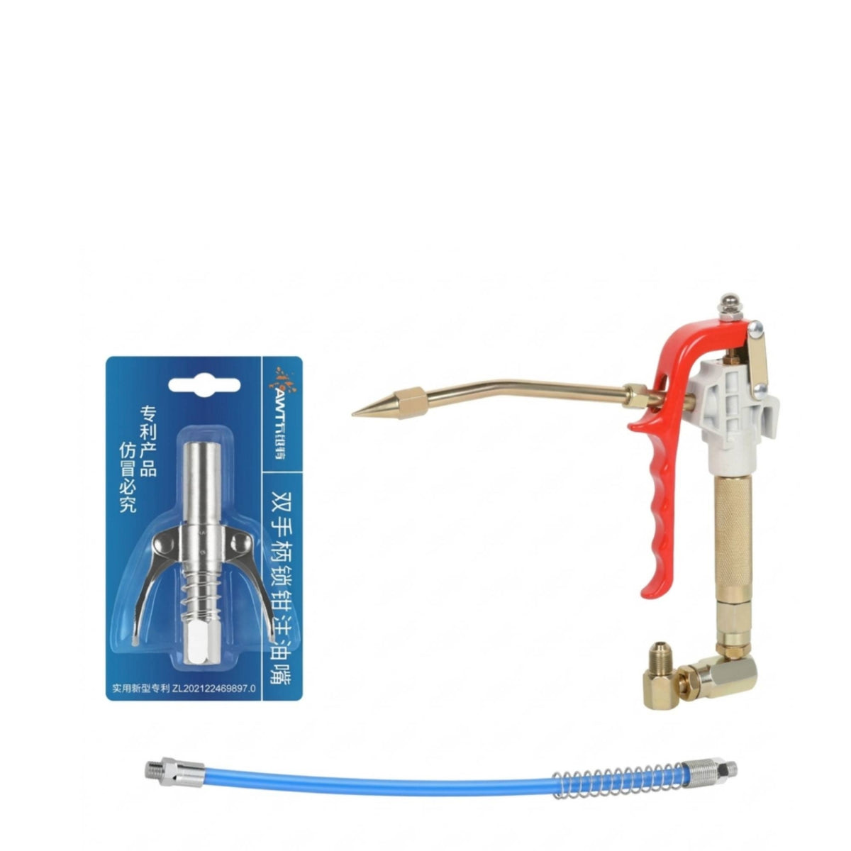 Lubrication Head with Hose Angled Lubrication Unitary Grip Hand Nozzle for Mechanics, Workshops, Garages