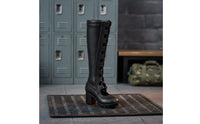 Cutout High Heel Boots 1/6 Scale Long Boots PU Leather for Collection