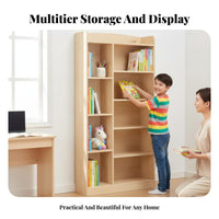 Large Capacity Multi-Tier Display Rack Minimalist Design 6-Tier Exposed Bookcase Multifunctional Use Storage Furniture Sturdy Construction for Students, Homeowners, Apartment Dwellers, Study Room, Bedroom, Hallway, Entryway