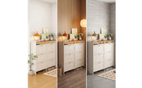 Entryway Cabinet with Flip-down Doors Space-Saving Footwear Storage Cabinet Shoe Organizer for Hallway, Small Apartments
