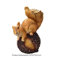 Resin Squirrel Figurine Outdoor Squirrel Sculpture Sculpted Garden Ornament Long-Lasting for Windowsill