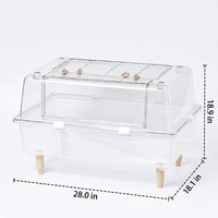 Large Hamster Cage for Syrian and Dwarf Hamsters, Full Transparent PET Material Single Level Habitat for Pet Mice, Gerbil and Chinchilla Viewing