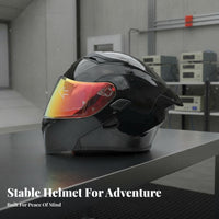Modular Full Face Helmet Aerodynamic Tail Wing Modular Flip Flip-up Headgear Four-Season for Men, Women, Long Distance Traveling, Street Riding