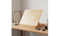2 in 1 Portable Art Easel Set Writing Ledge Foldable Drawing Easel Sturdy Wooden Sketch Board Non-Slip Feet for Studio
