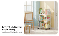Multi-Tier Shelving Multi-Tier with Wheels Space Saving Bookshelf High Capacity