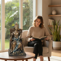 Deity Figurine with Throne Tabletop Deity Figurine Mother Terra Statue Freestanding Decor Sculpted for Collectors, Bookshelf