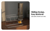 Chrome-Plated Coffee Capsule Rack Rectangular Base Coffee Capsule Stand Silver Tone Kitchen Storage Compact Size